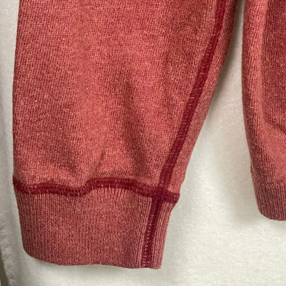 VTG Banana Republic XL Rust Burnt‎ Orange Cotton Cashmere V Neck Fall Sweater
